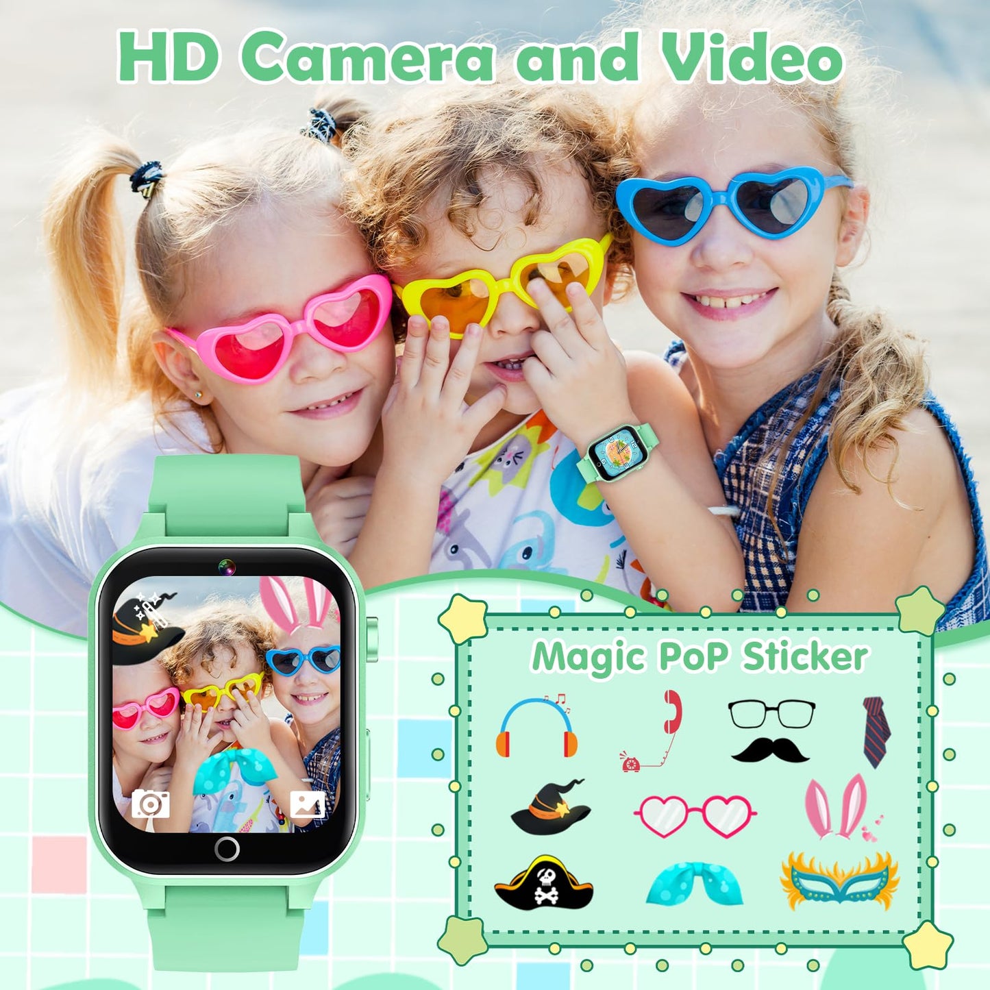 Luyiilo Kids Smart Watch – 26 Games, HD Camera, Waterproof, Ages 4–12