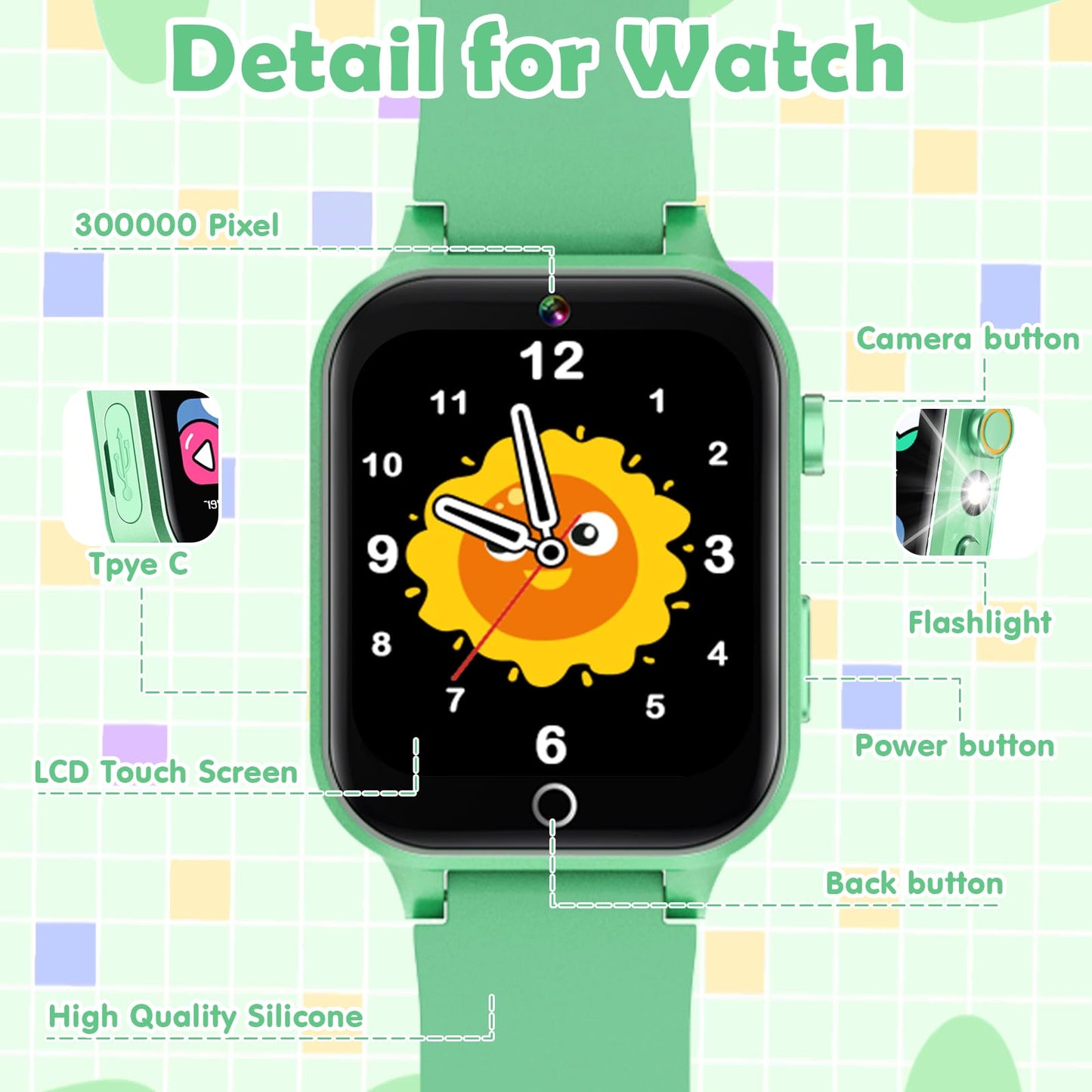 Luyiilo Kids Smart Watch – 26 Games, HD Camera, Waterproof, Ages 4–12