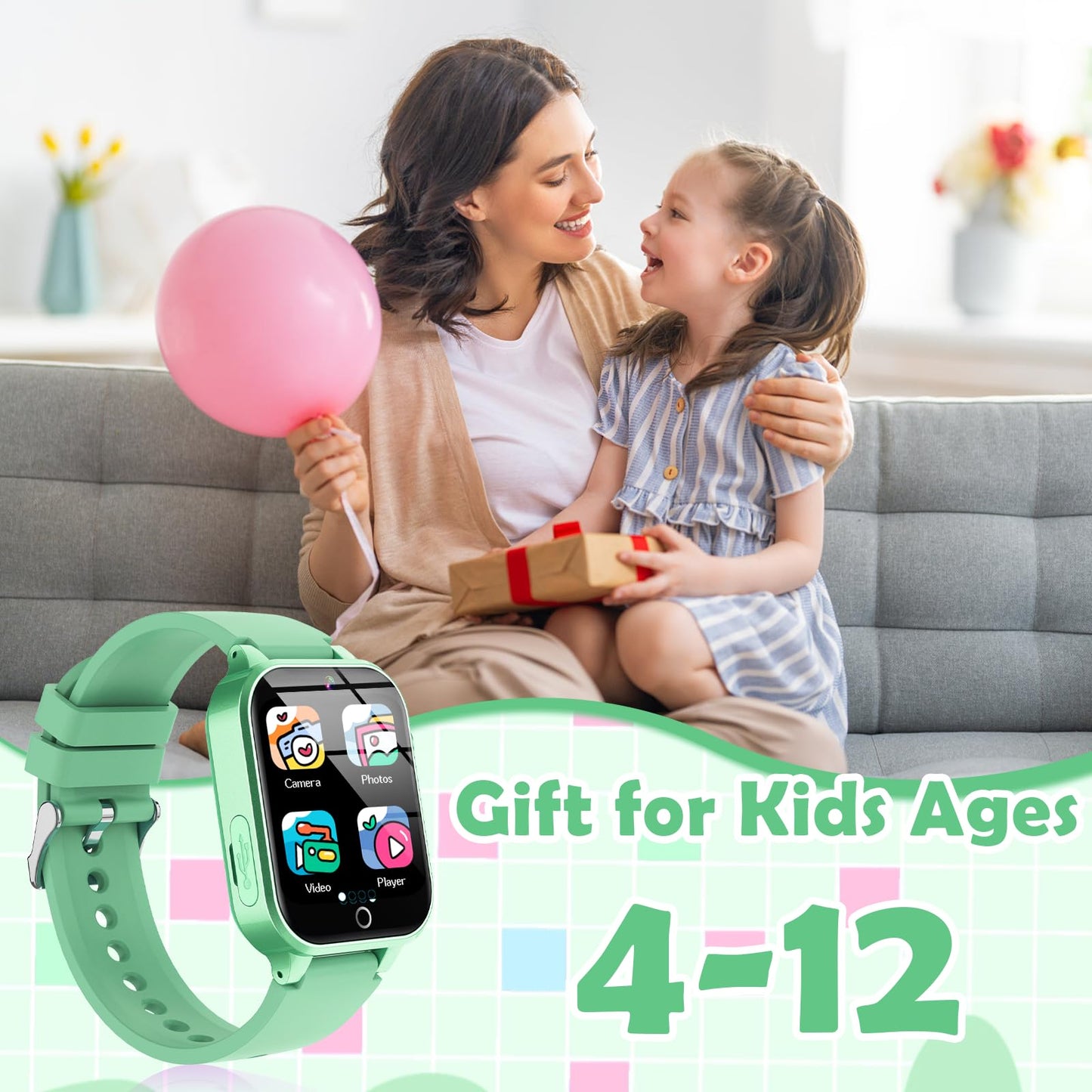 Luyiilo Kids Smart Watch – 26 Games, HD Camera, Waterproof, Ages 4–12
