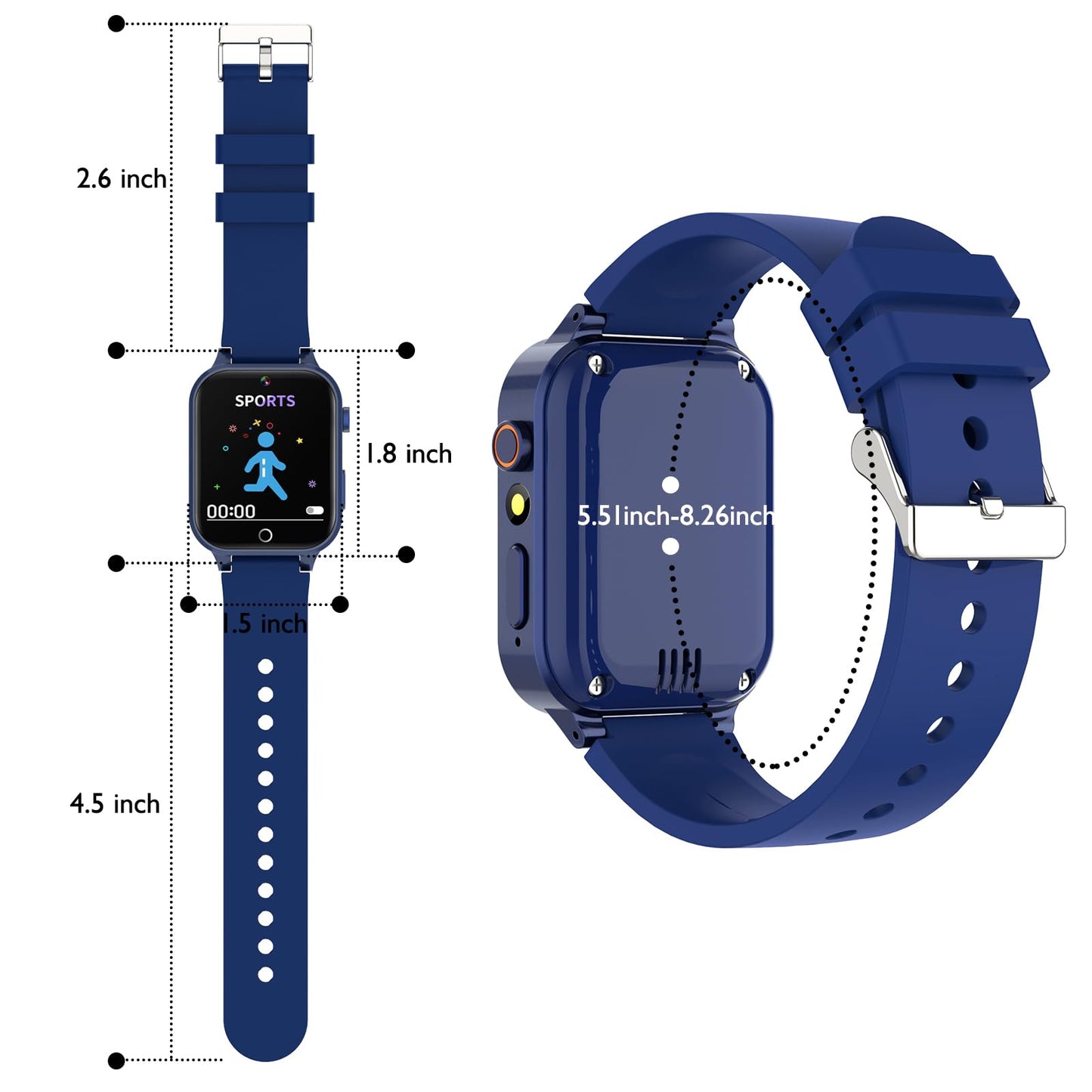 Luyiilo Kids Smart Watch with 26 Puzzle Games, HD Camera & Long Battery – Blue