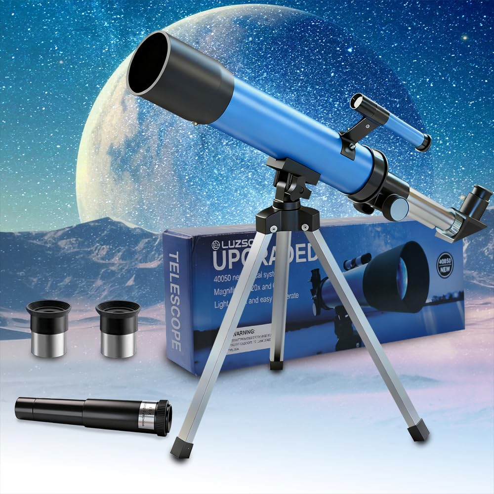 Luzsco Kids Telescope 50mm 100x – Beginner STEM Astronomy Kit