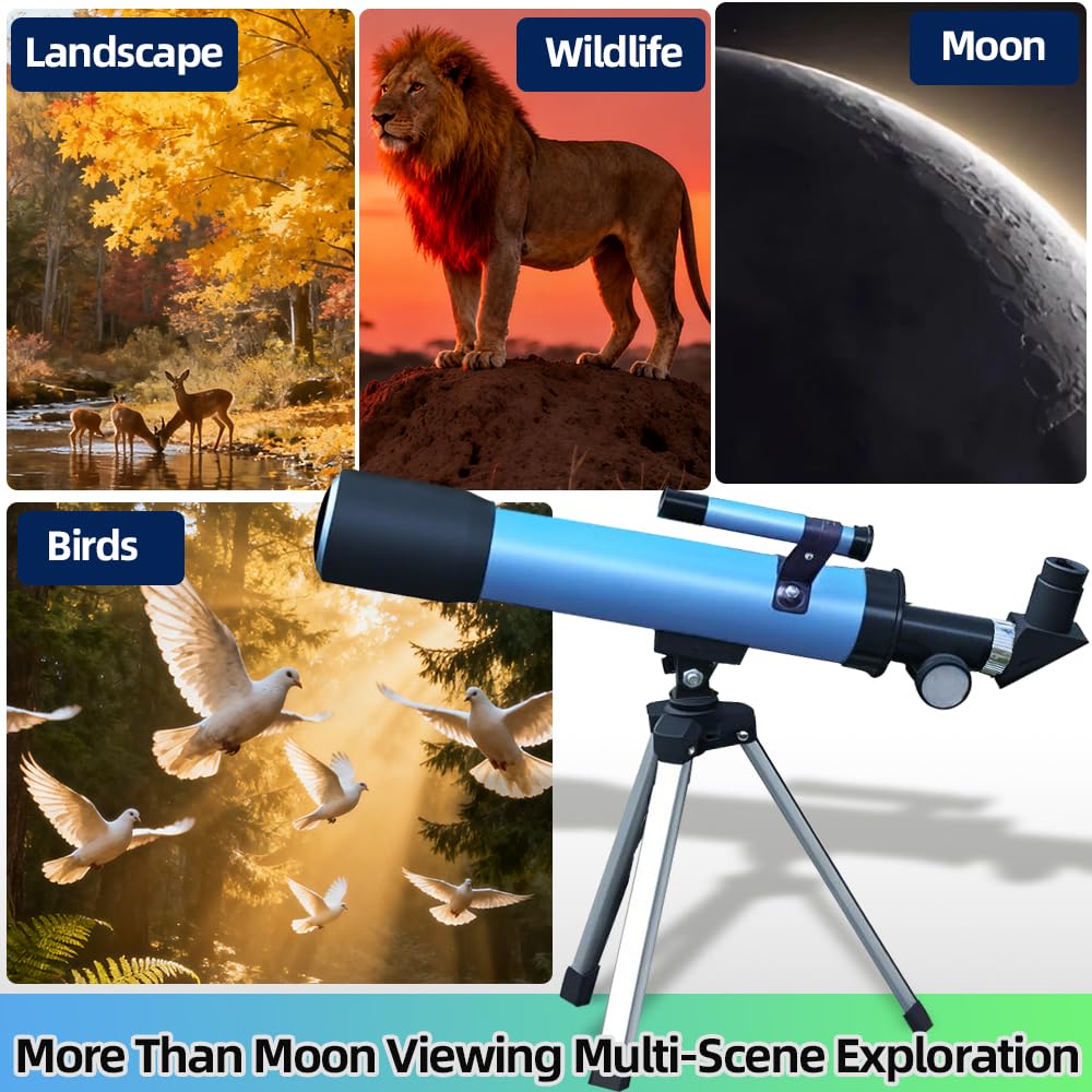 Luzsco Kids Telescope 50mm 100x – Beginner STEM Astronomy Kit