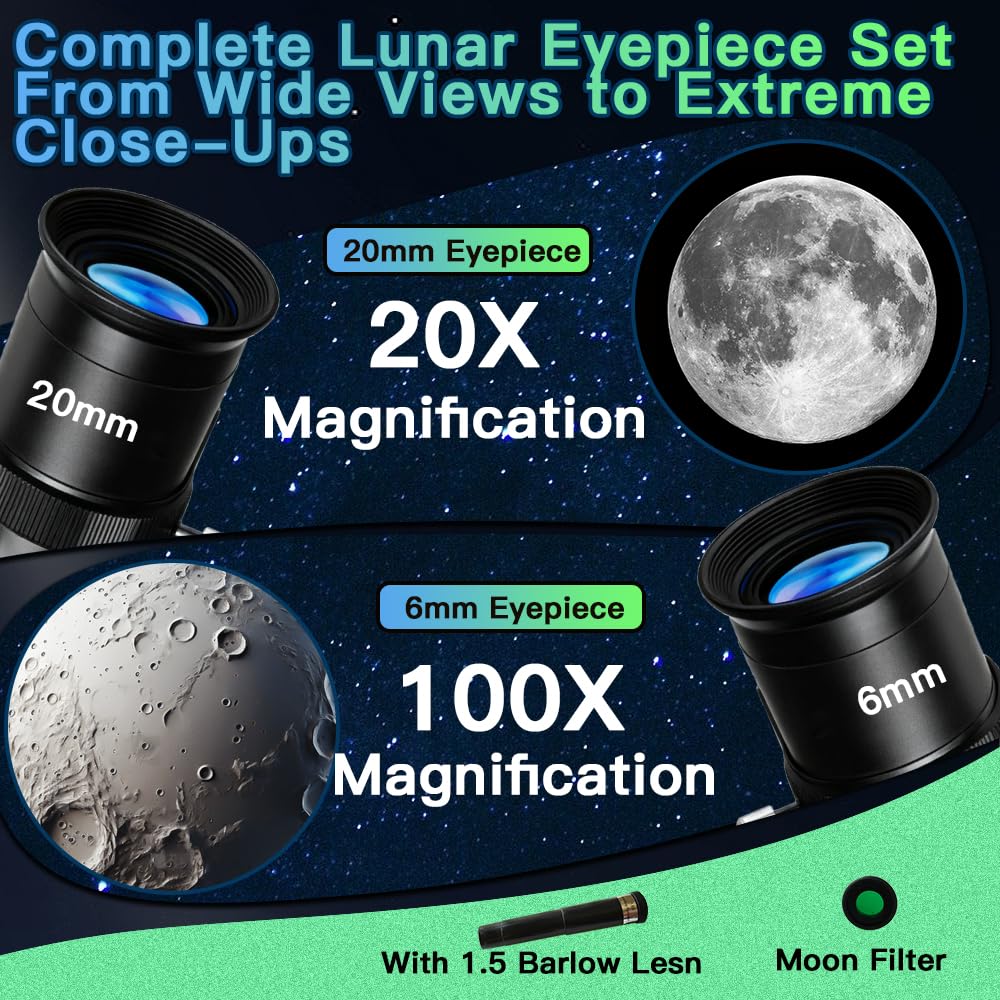 Luzsco Kids Telescope 50mm 100x – Beginner Silver with Tripod