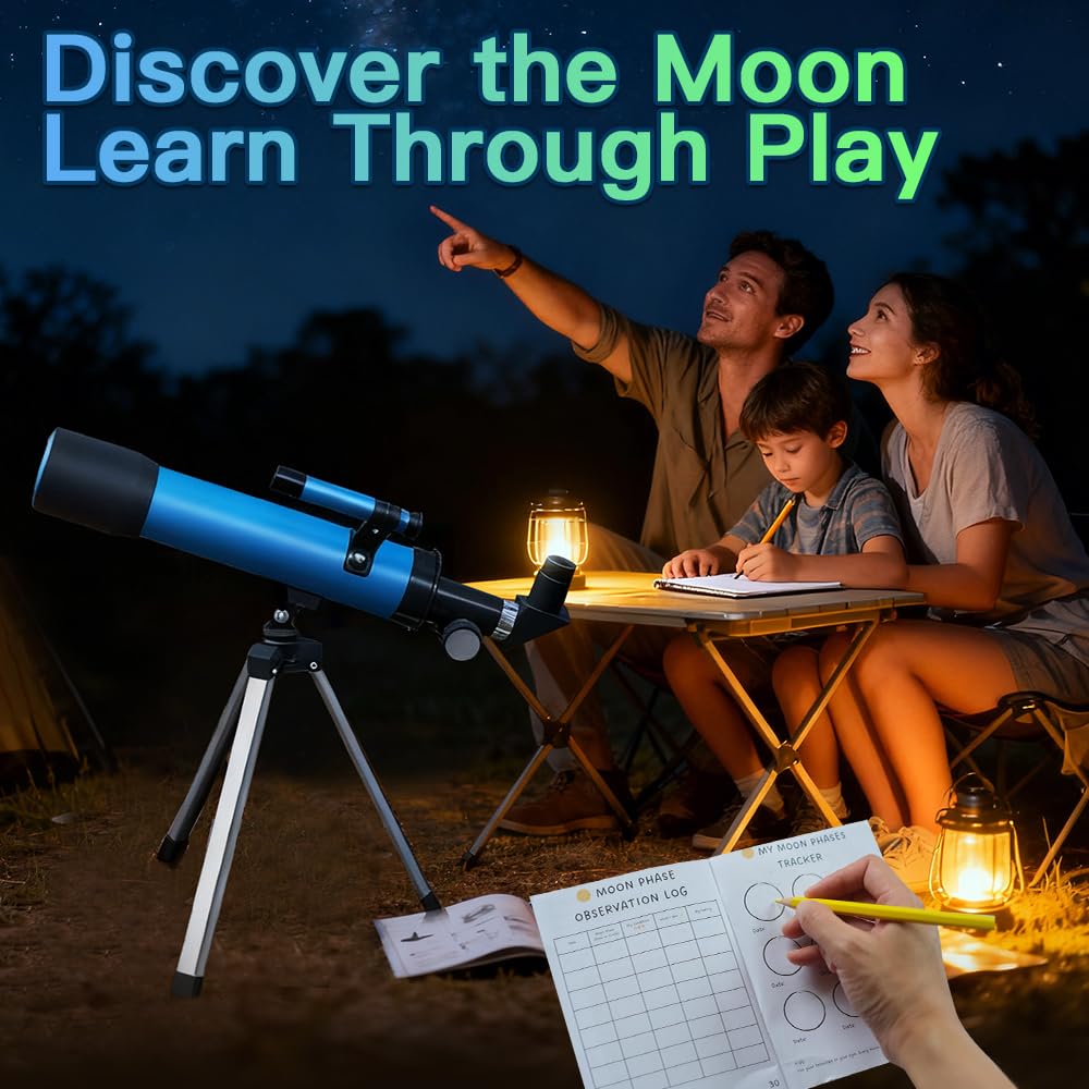 Luzsco Kids Telescope 50mm 100x – Beginner STEM Astronomy Kit