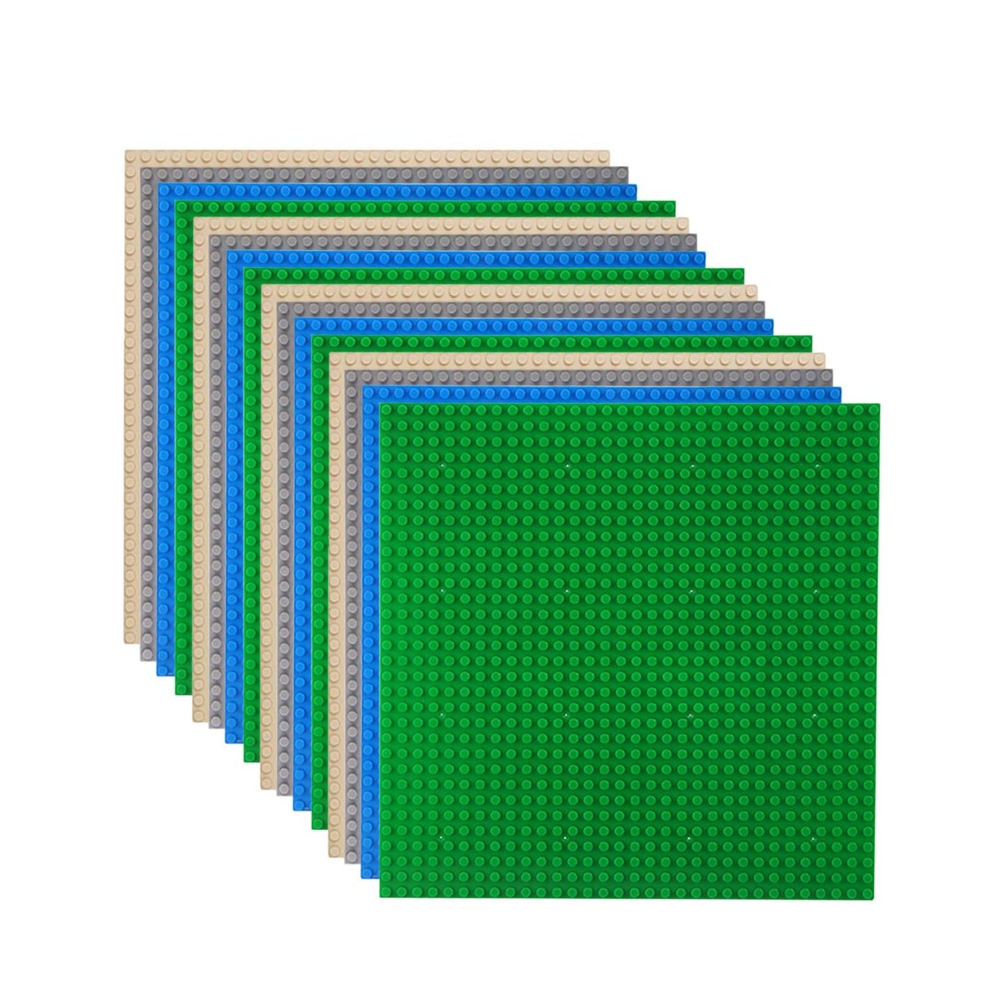 LVHERO 16 Pcs Classic Baseplates – 10 x 10 in Multicolor, Fully Compatible with Major Brands