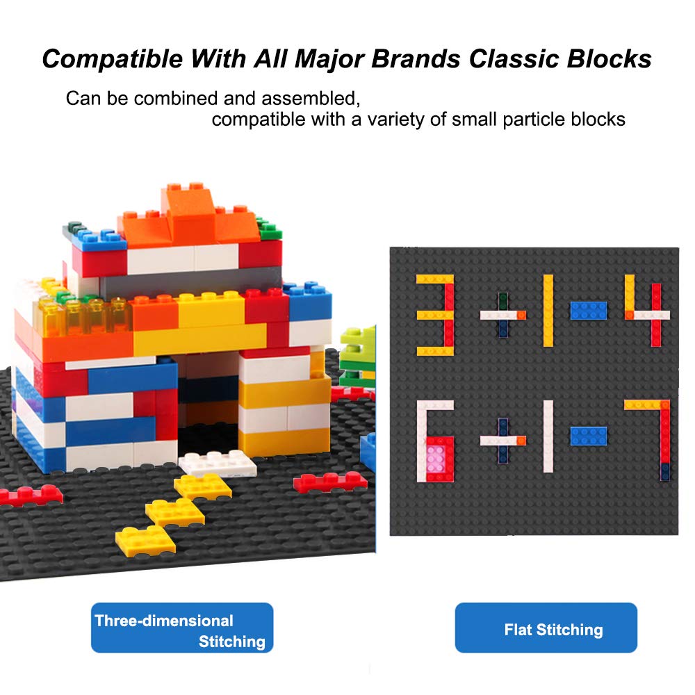 LVHERO Classic Baseplates 10x10 (Pack of 8) - Black, Compatible with All Major Brands