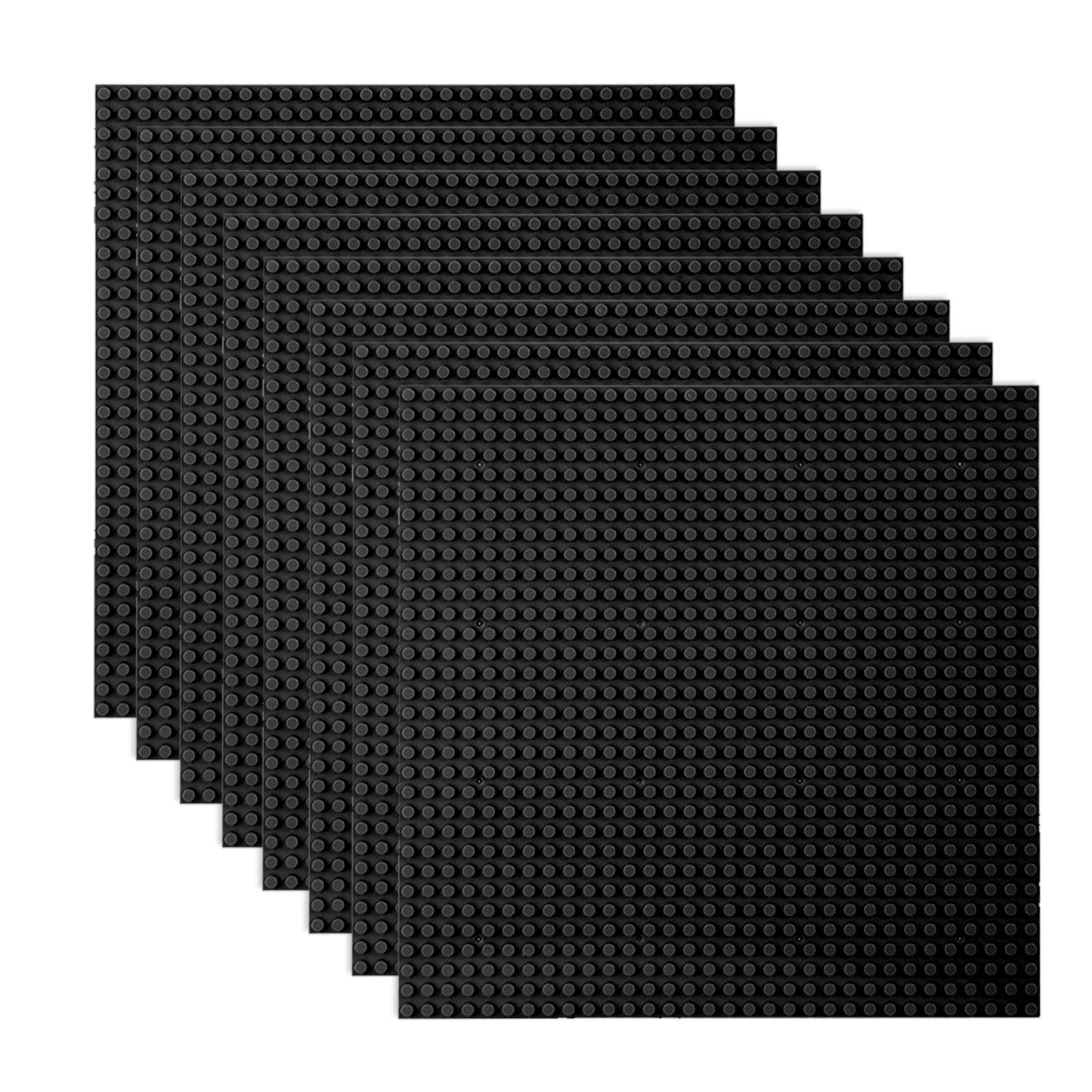 LVHERO Classic Baseplates 10x10 (Pack of 8) - Black, Compatible with All Major Brands