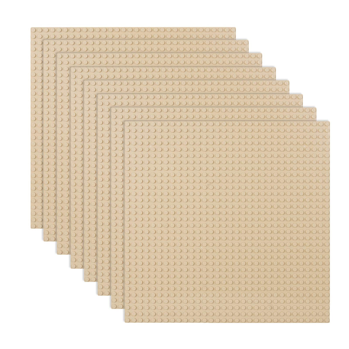 LVHERO Classic Baseplates 10x10 – 8-Pack (Sand), Compatible with All Brands