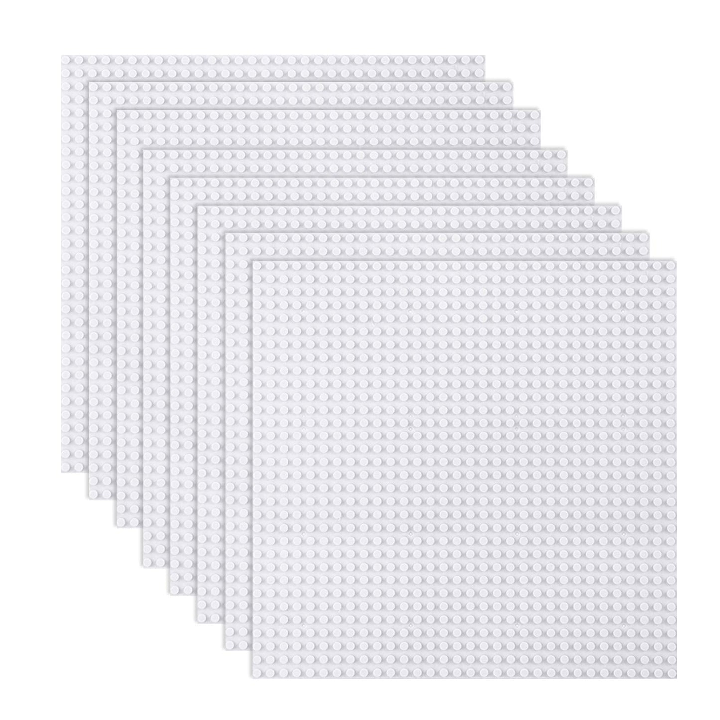 LVHERO Classic Baseplates 10x10 White – 8-Pack, 100% Compatible with All Major Brands