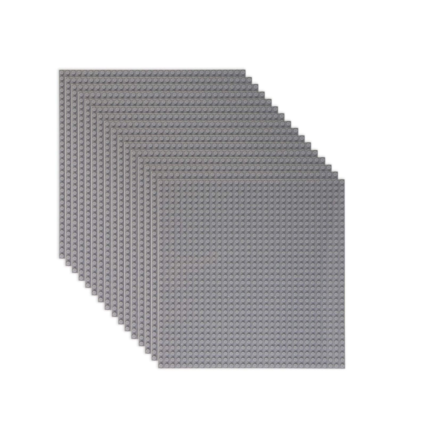 LVHERO Classic Baseplates 10x10 Gray – Pack of 16, Compatible with All Major Brands