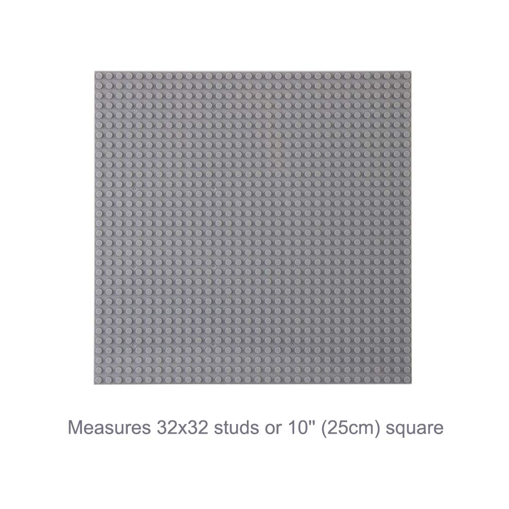 LVHERO Classic Baseplates 10x10 Gray – Pack of 16, Compatible with All Major Brands