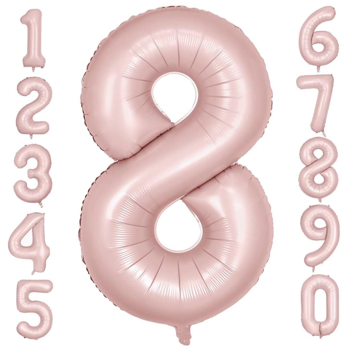 LVMOQIQIU 40 Inch Pink Number 8 Balloon – Matte Foil Large 8 Balloon for Birthday, Wedding & Parties