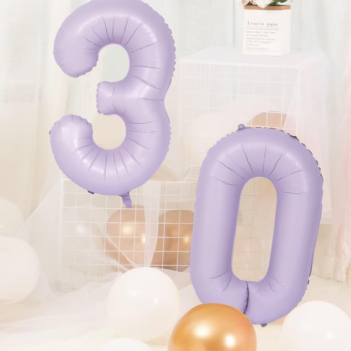 LVMOQIQIU Purple 90 Balloon – 40-Inch Matte Foil Number 90