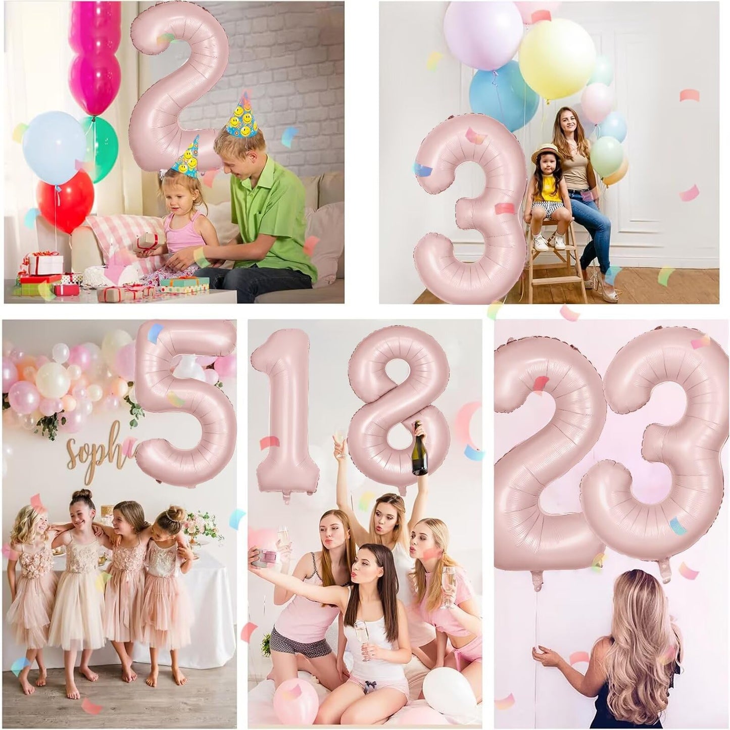 LVMOQIQIU 40 Inch Pink Number 8 Balloon – Matte Foil Large 8 Balloon for Birthday, Wedding & Parties