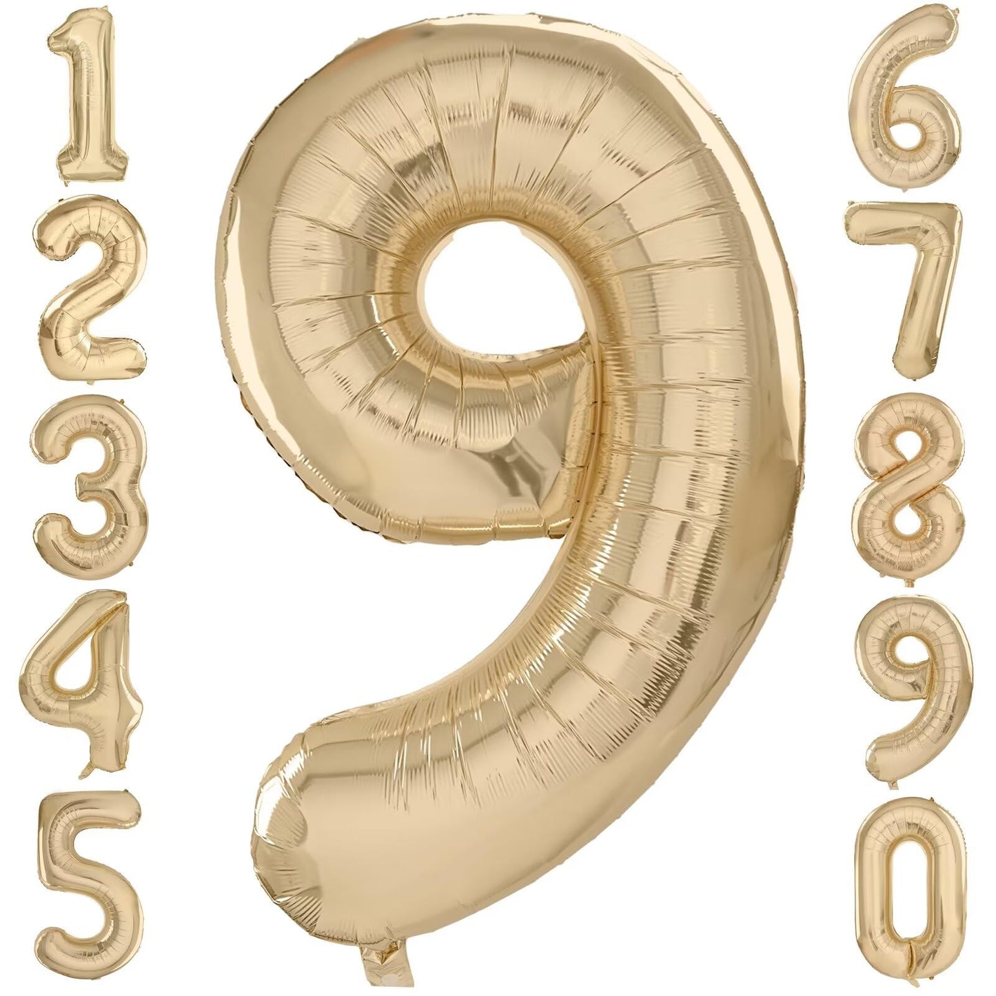 LVMOQIQIU Light Gold 40-inch Number Balloon 9 – Elegant 9th Birthday Decor