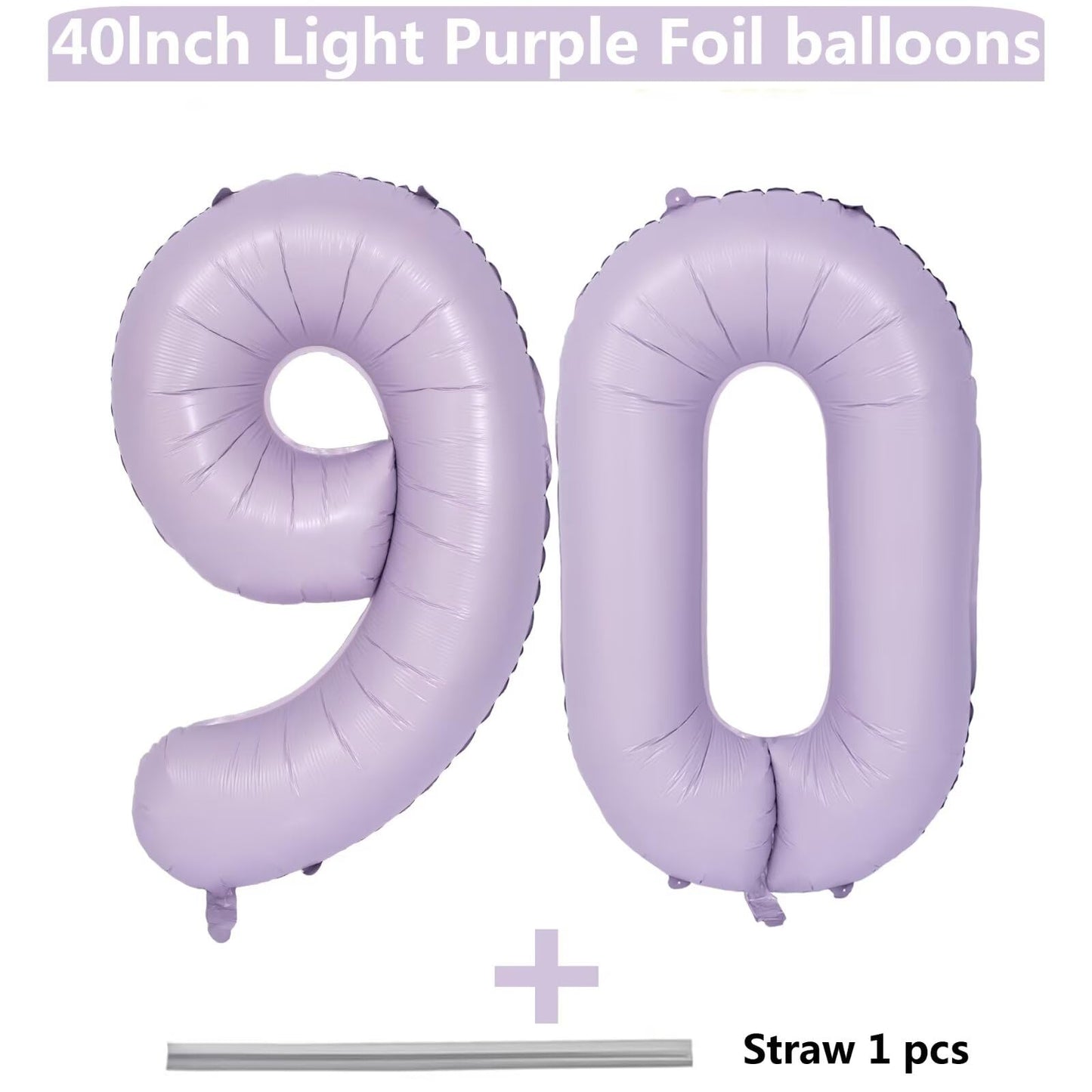 LVMOQIQIU Purple 90 Balloon – 40-Inch Matte Foil Number 90