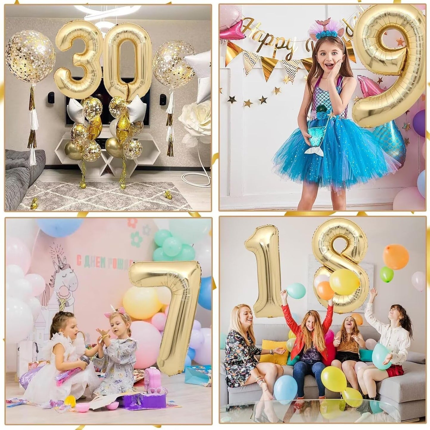 LVMOQIQIU Light Gold 40-inch Number Balloon 9 – Elegant 9th Birthday Decor