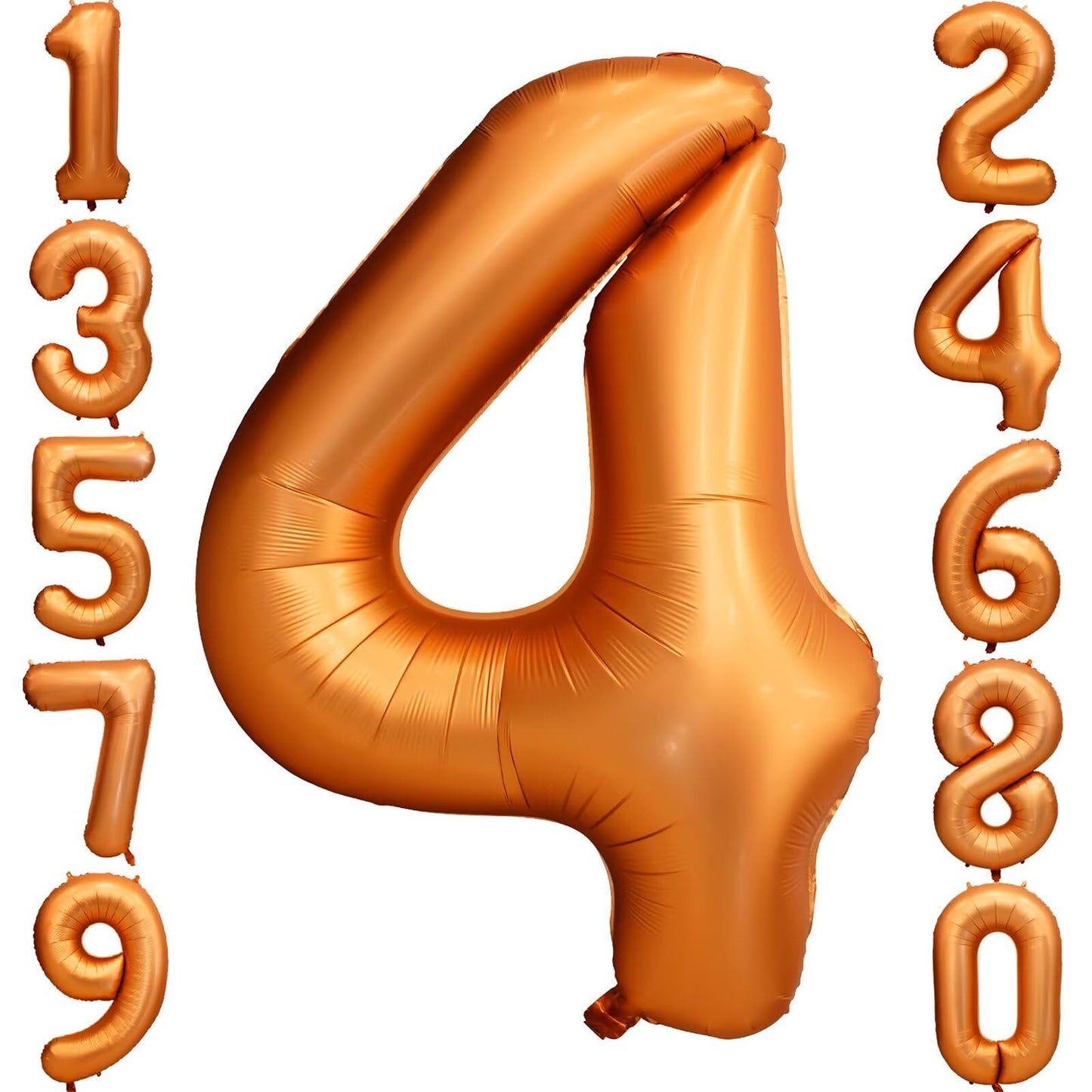 LVMOQIQIU 40-Inch Orange Foil Number Balloons — Birthday, Wedding, and Party Decor