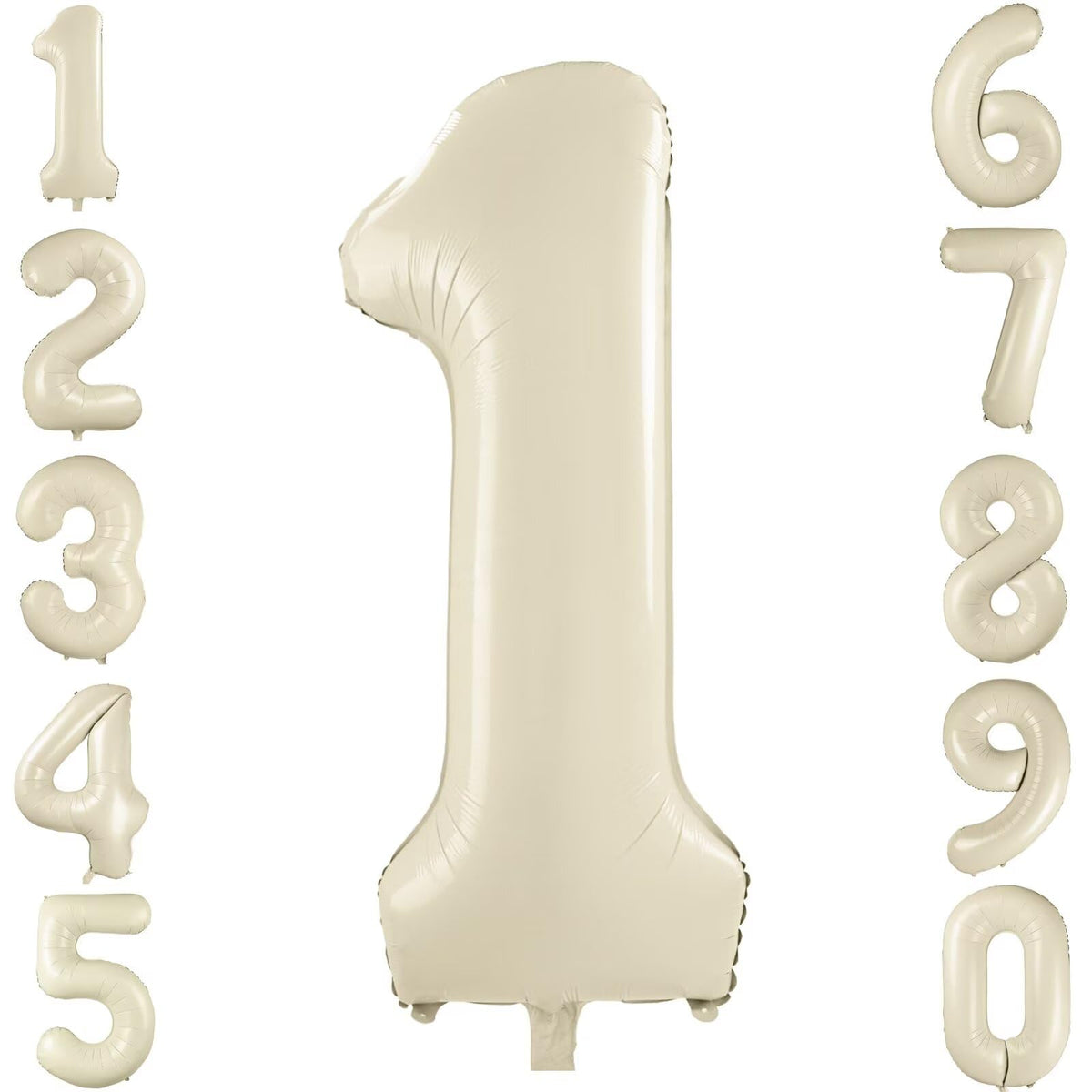 LVMOQIQIU 40-Inch Cream White Foil Number Balloon – Large Numeral Balloons for Weddings, Birthdays, and Celebrations