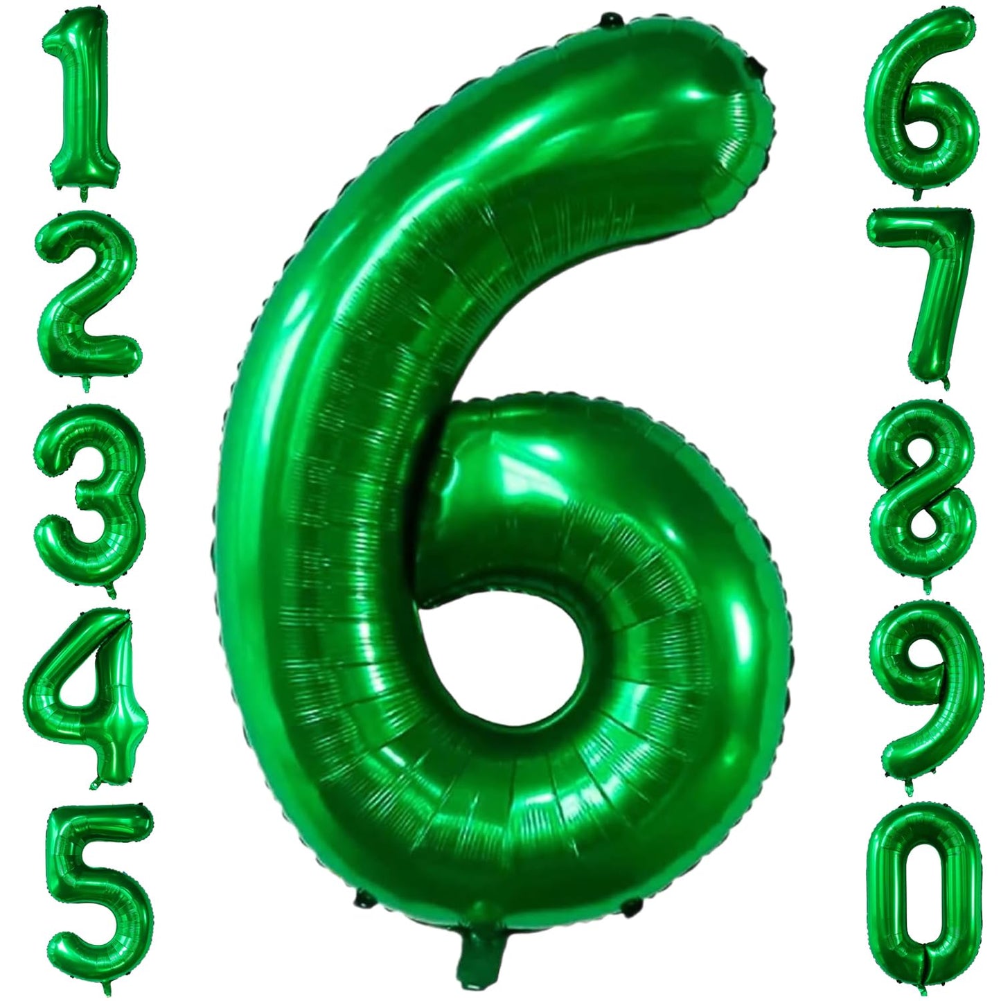 LVMOQIQIU 40 Inch Dark Green Foil Number 6 Balloon – Large Party Number Balloon