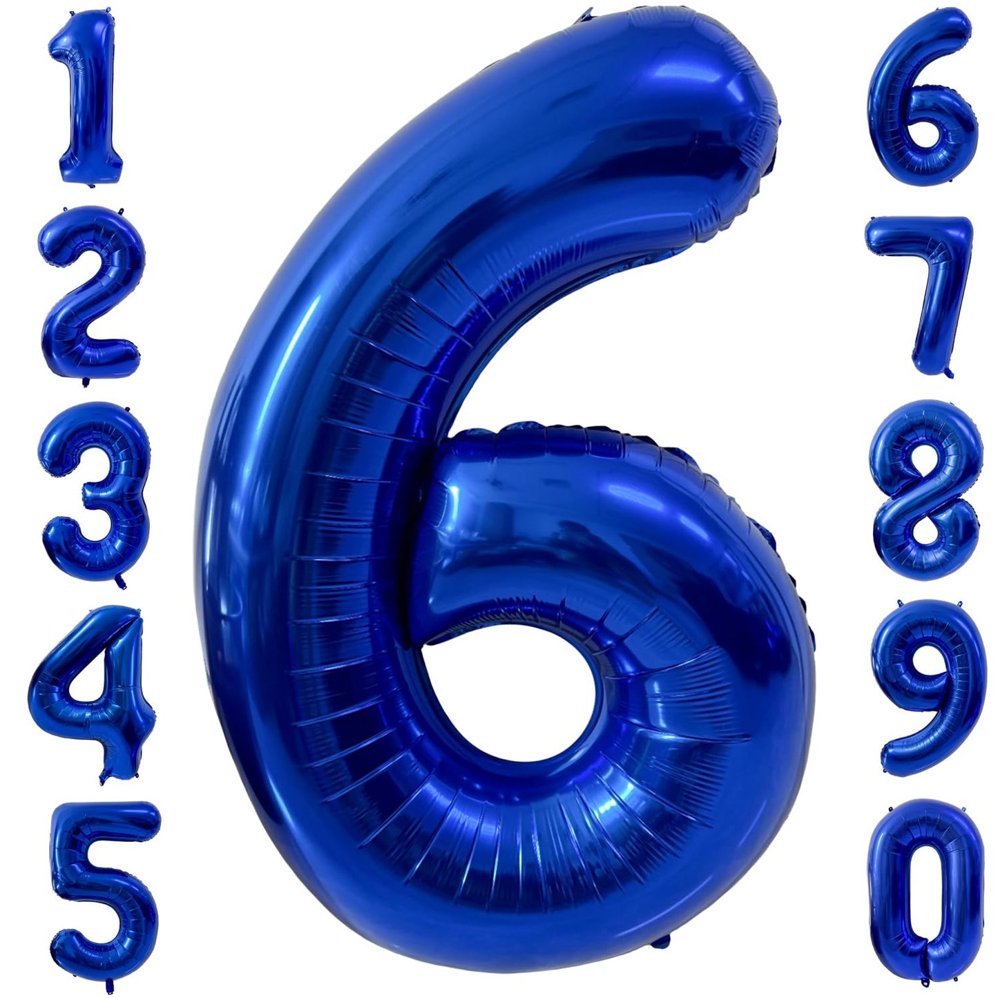 LVMOQIQIU 40-Inch Navy Blue Foil Number 6 Balloon | Large Party Decor