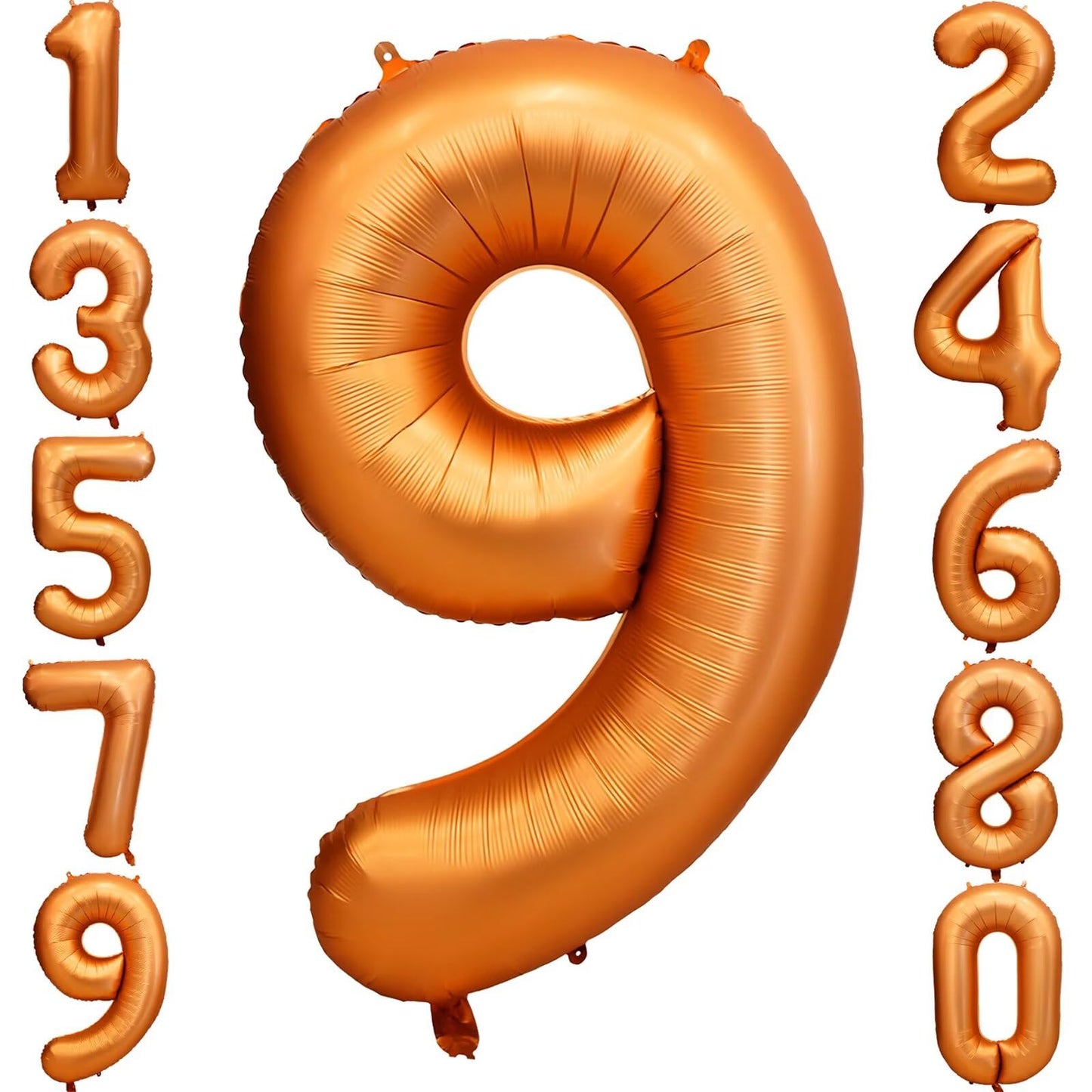 LVMOQIQIU 40-Inch Orange Foil Number Balloon (9) – Party Decor for Birthdays, Weddings & Events