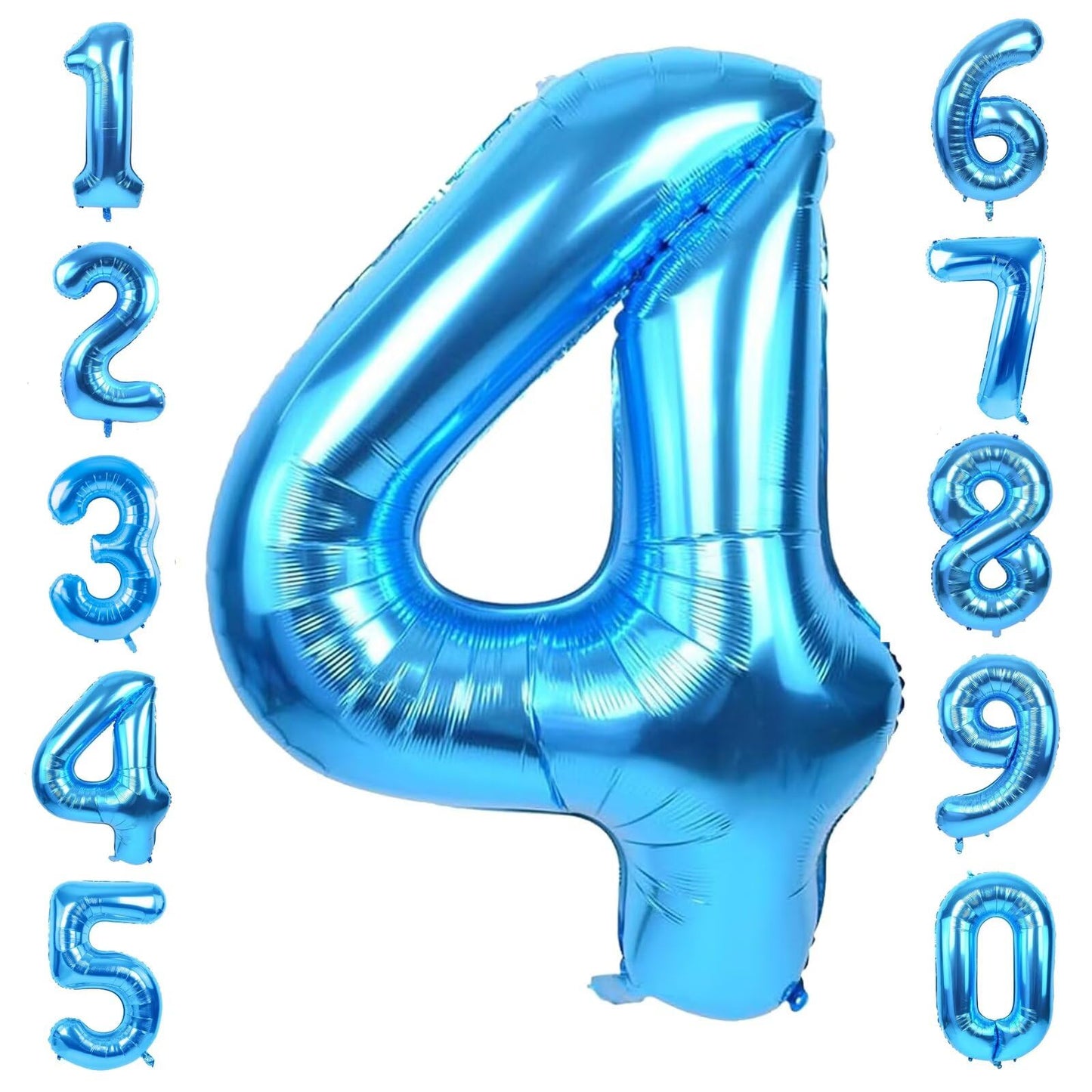 LVMOQIQIU 40 Inch Blue Foil Number 4 Balloon | Large Birthday & Event Decor
