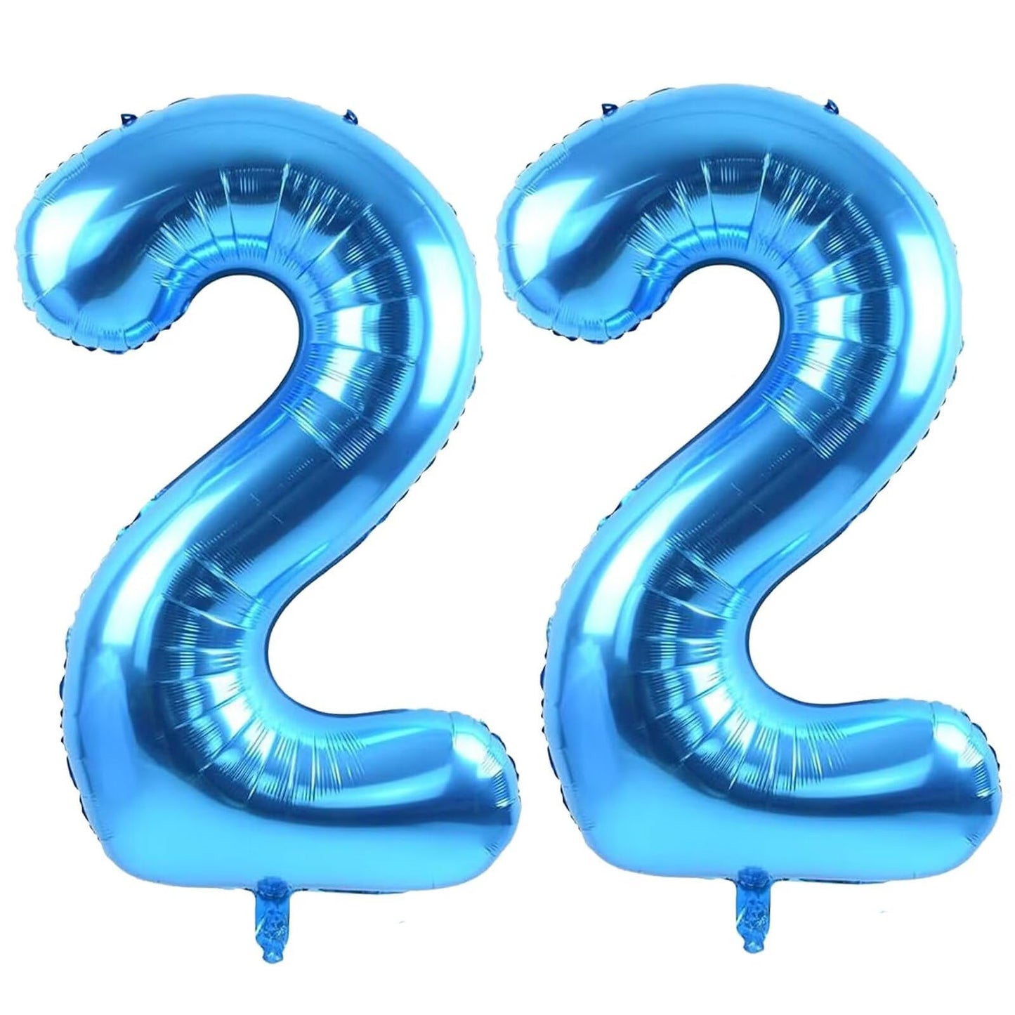 LVMOQIQIU 40 Inch Blue Foil Number Balloon 22 – Large Party Decor for Birthday, Anniversary, Wedding