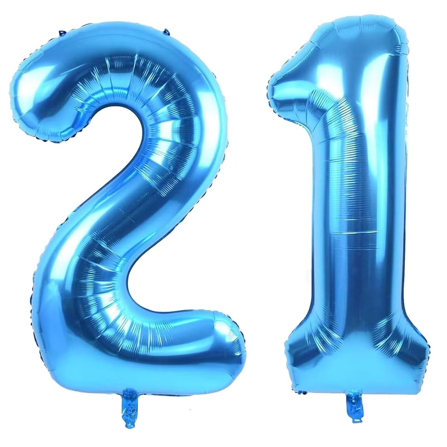 LVMOQIQIU 40in Blue Number Balloons – 2 & 1 Foil Set for Birthday Parties