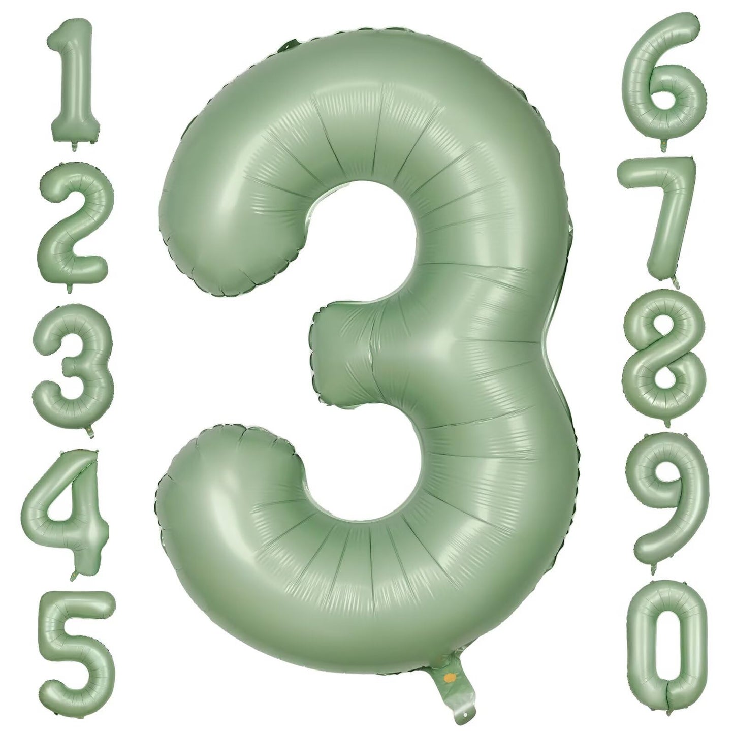 LVMOQIQIU 40-Inch Olive Green Number 3 Balloon – Large Foil Party Decor