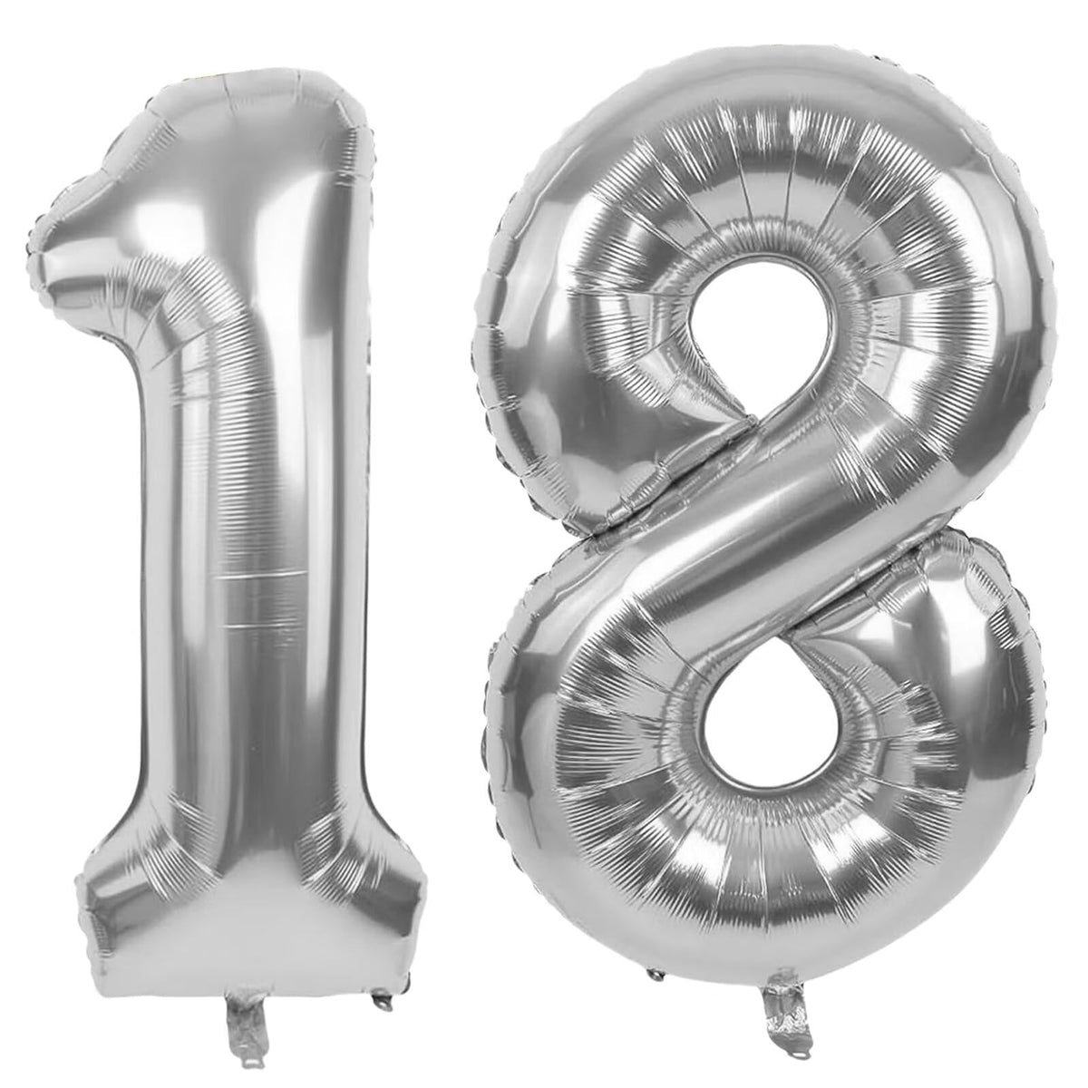 LVMOQIQIU 40 Inch Silver 18-Number Foil Balloon – 18th Birthday & Wedding Decor
