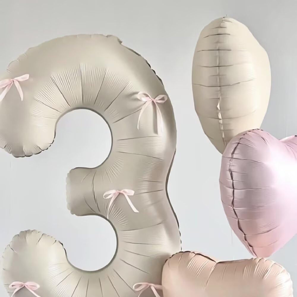 LVMOQIQIU Cream White 40-Inch Foil Number Balloon 30 – Elegant Birthday, Wedding & Anniversary Decor