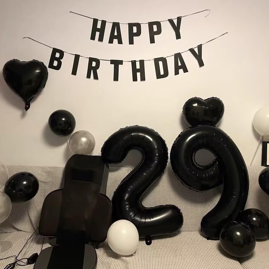 LVMOQIQIU Black 2 Number Balloon – 40-Inch Foil Numeral Balloon for Parties