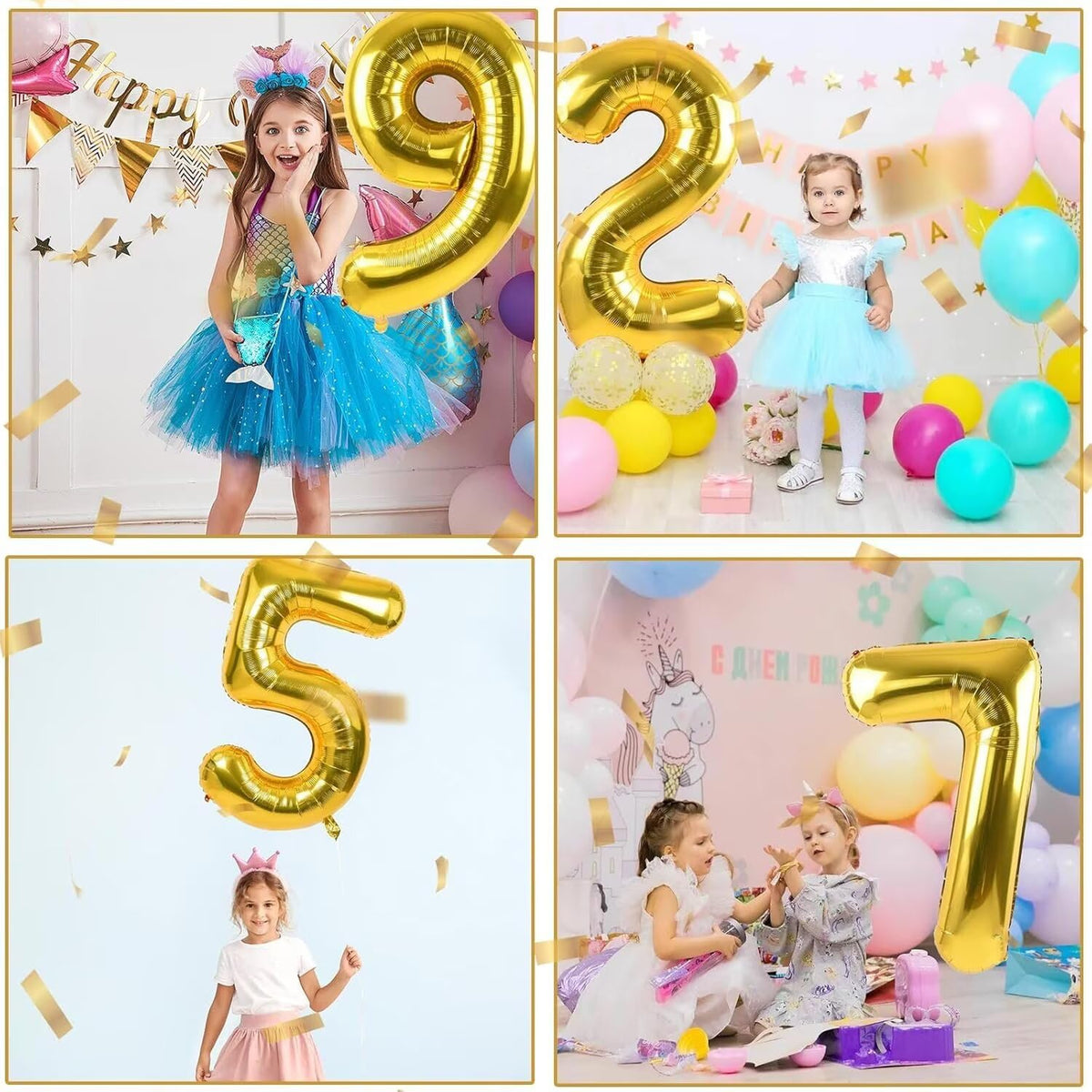 LVMOQIQIU Gold 33 Number Balloon - 40-Inch Foil Balloons for Celebrations