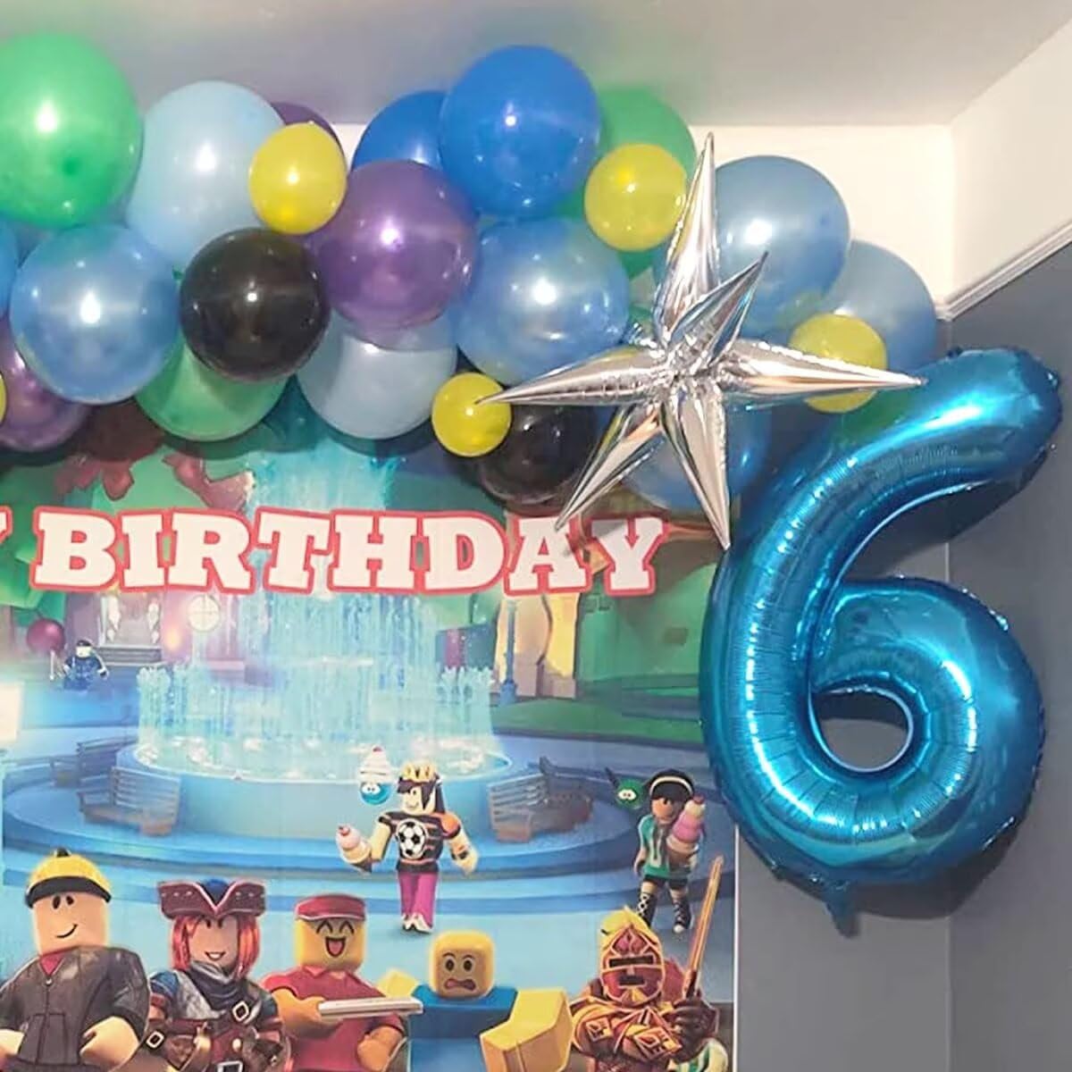 LVMOQIQIU 40 Inch Blue Foil Number 4 Balloon | Large Birthday & Event Decor