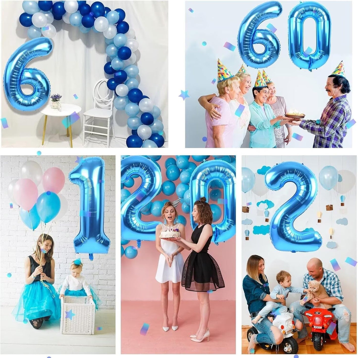 LVMOQIQIU 40 Inch Blue Foil Number 4 Balloon | Large Birthday & Event Decor
