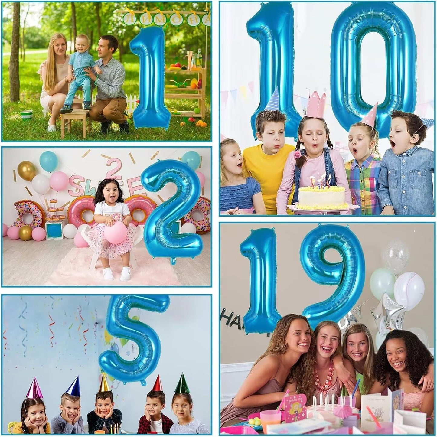 LVMOQIQIU 40 Inch Blue Foil Number 4 Balloon | Large Birthday & Event Decor