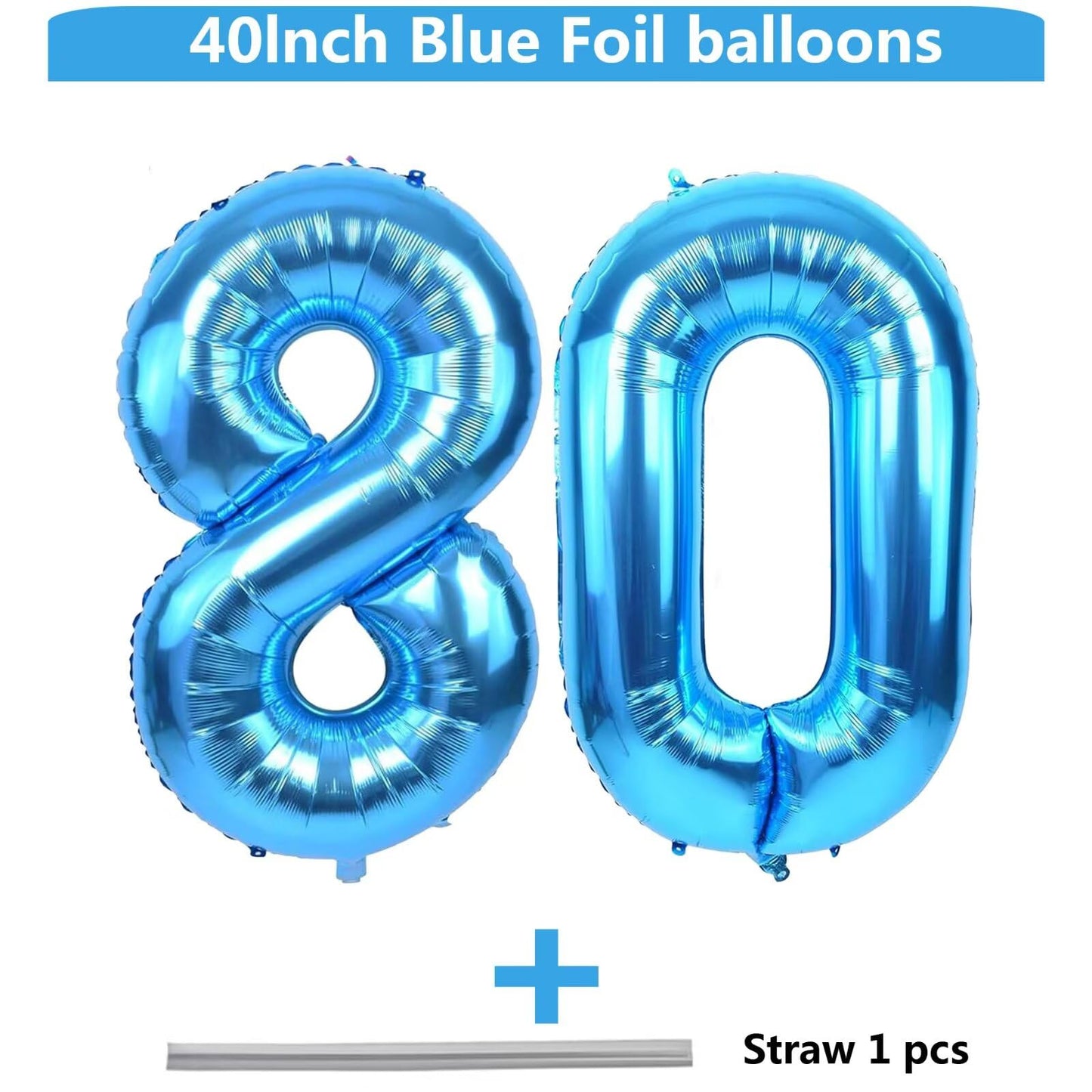 LVMOQIQIU 40-Inch Blue 80 Balloon Set – Blue Number Balloons for Parties, Weddings & Celebrations