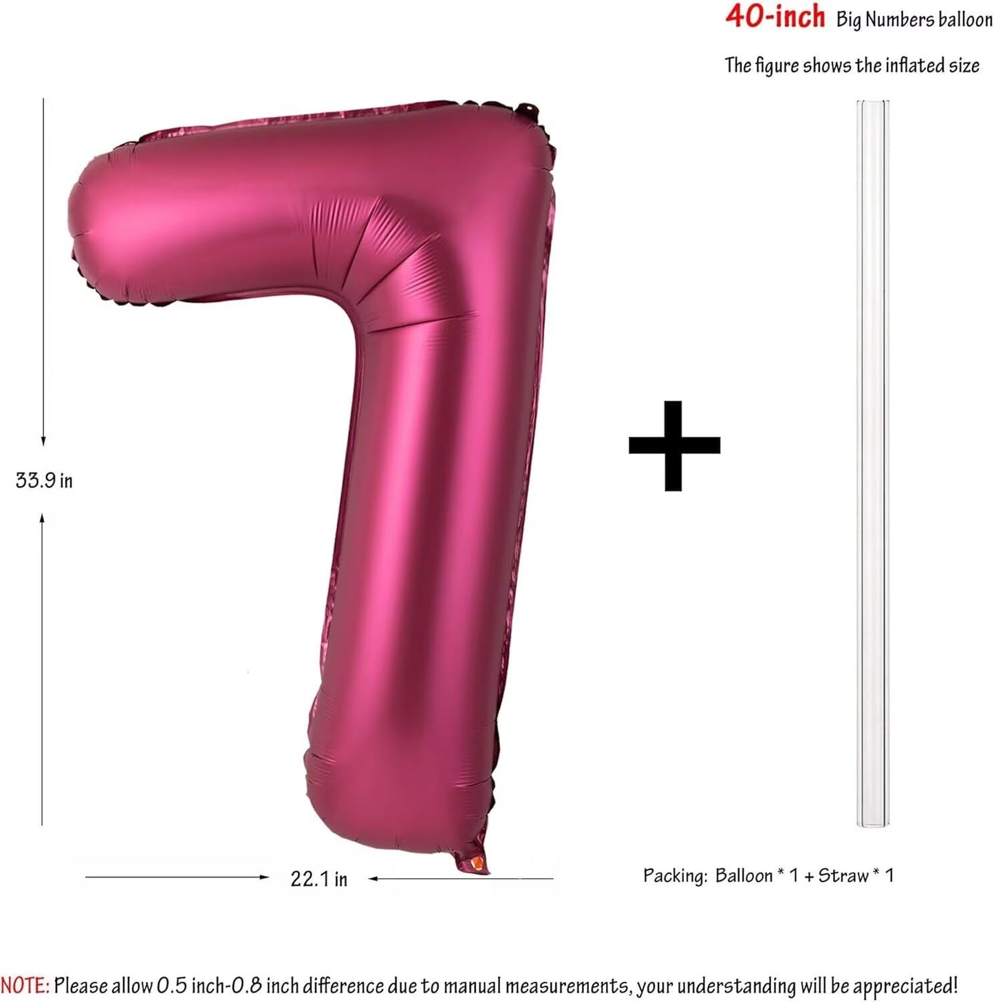 LVMOQIQIU 40-Inch Burgundy 70 Balloon – Large Foil Number Balloon for Birthday or Wedding