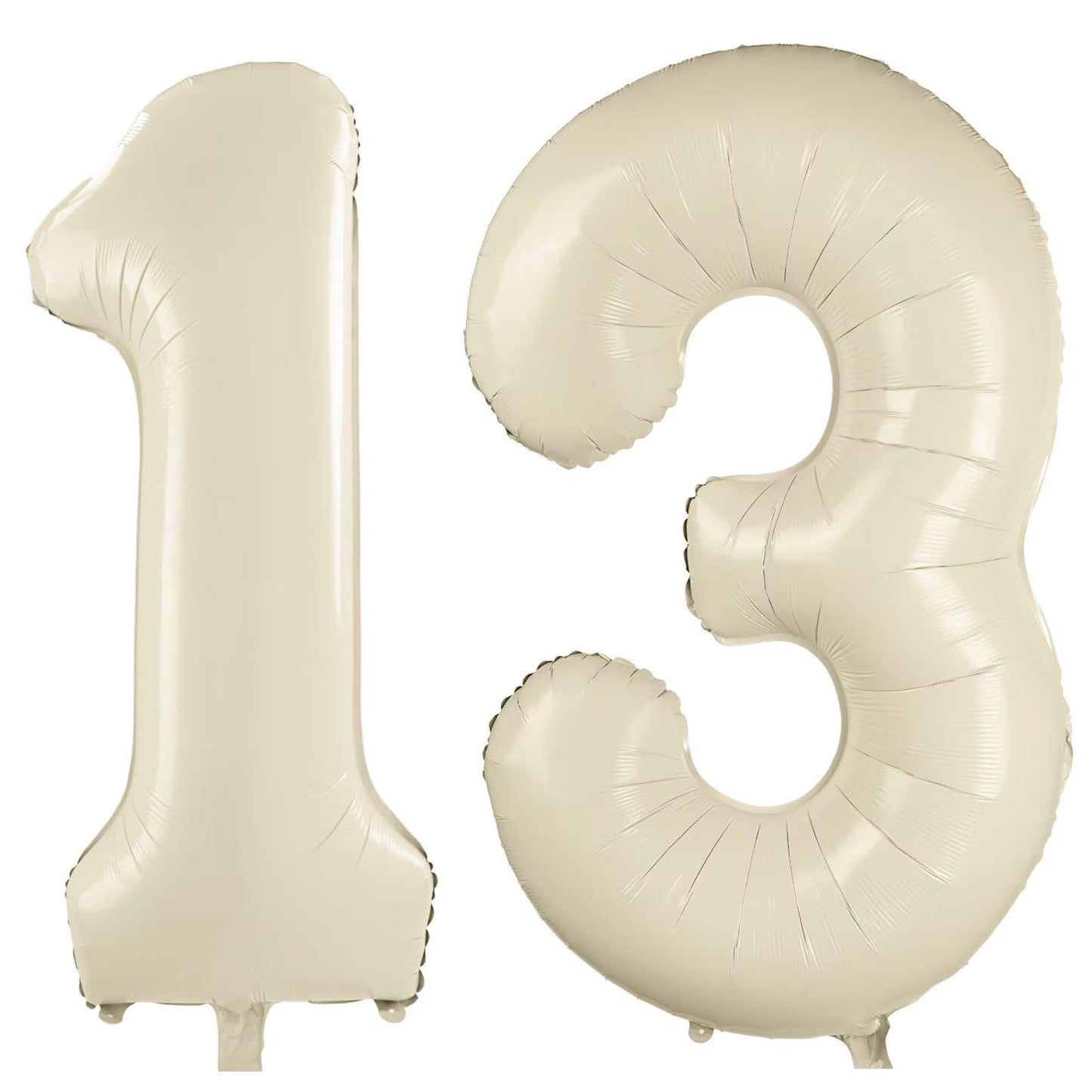 LVMOQIQIU Cream White 40-Inch Foil Number Balloons – 13/31 Set for Birthday, Wedding & Anniversary