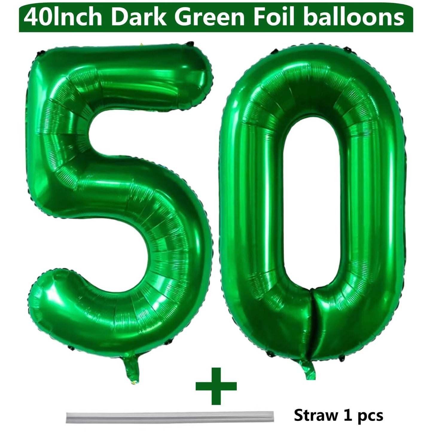 LVMOQIQIU 40-Inch Dark Green Foil Number Balloon 50 – Birthday, Anniversary & Event Decor