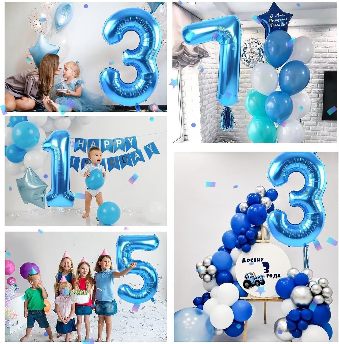 LVMOQIQIU 40 Inch Blue 9 Balloon – Large Foil Number Balloons for Birthday Parties