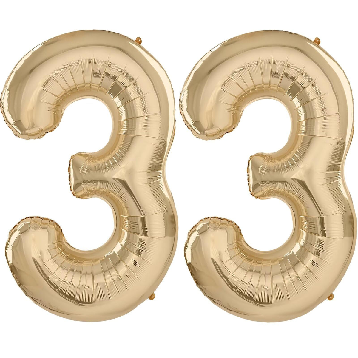 Light Gold 33 Number Balloon – 40-Inch Foil Birthday Decor | LVMOQIQIU
