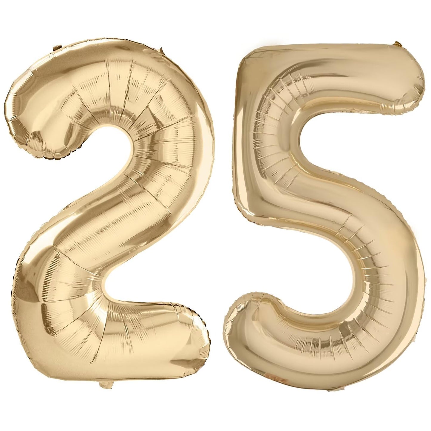 LVMOQIQIU Light Gold 40-Inch Foil Number Balloons – 25th Birthday, Champagne Gold