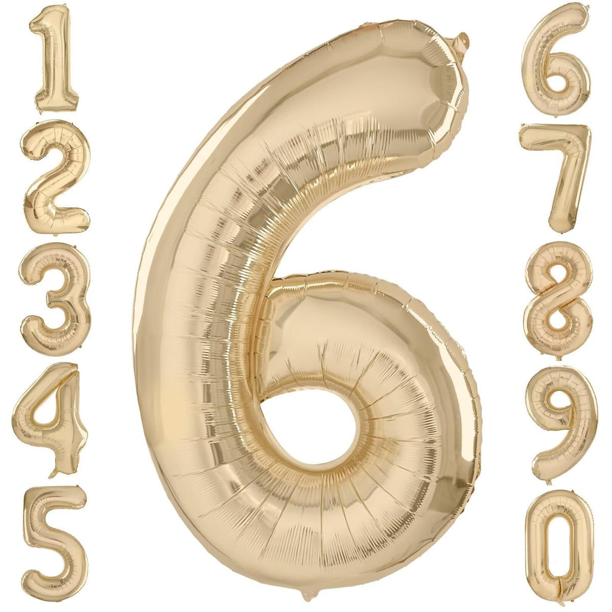 LVMOQIQIU Light Gold 40-Inch Number Balloon – 6th Birthday Foil Balloon, Champagne Gold