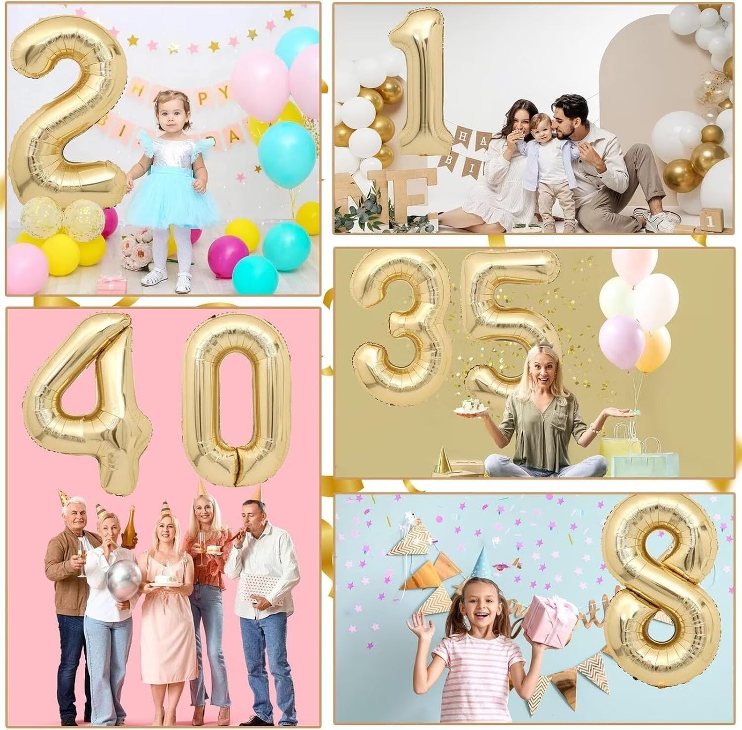 LVMOQIQIU Light Gold 40 Inch Number 8 Foil Balloon – Elegant 8th Birthday Decor