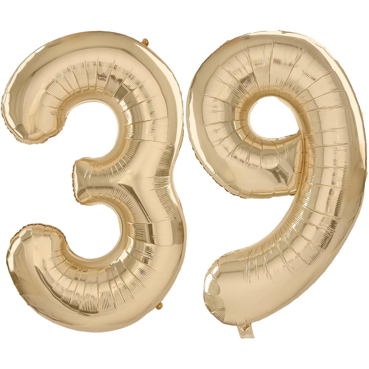 LVMOQIQIU Light Gold Foil Number Balloons 40 Inch – 39th Birthday Champagne Gold