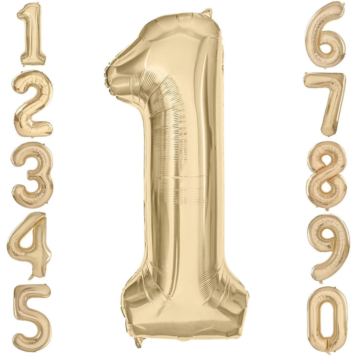 LVMOQIQIU Light Gold 40-Inch Number Balloon – 1 (One) Foil Balloon for Birthdays and Weddings