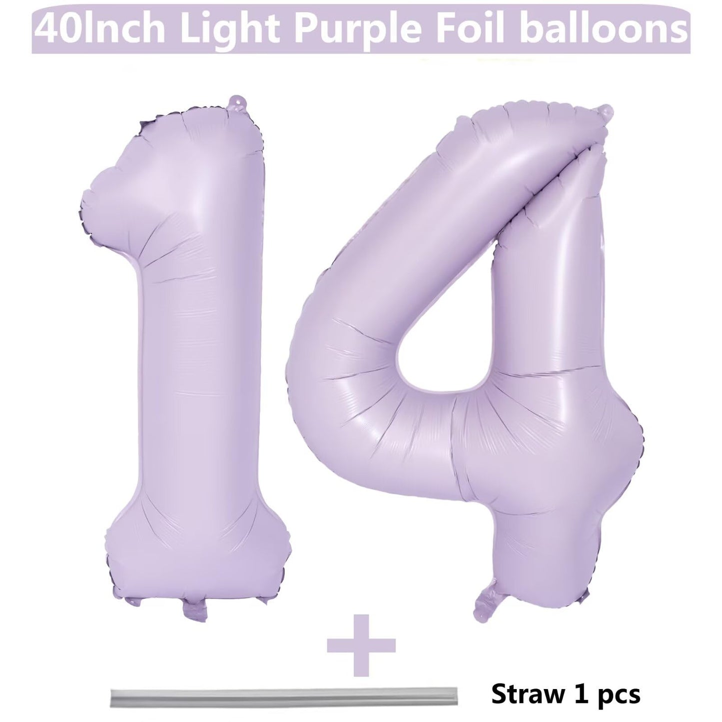 LVMOQIQIU Purple 14 Balloon | 40-Inch Matte Foil Number 14 for Parties