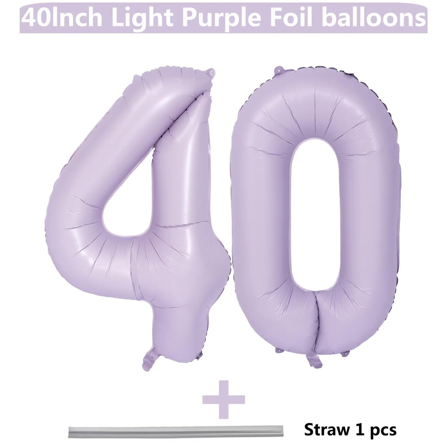 LVMOQIQIU Purple 40-Inch Foil Number Balloon – Matte Purple Party Decoration